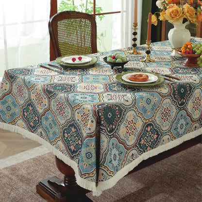 Tovaglia rettangolare antirughe con nappe