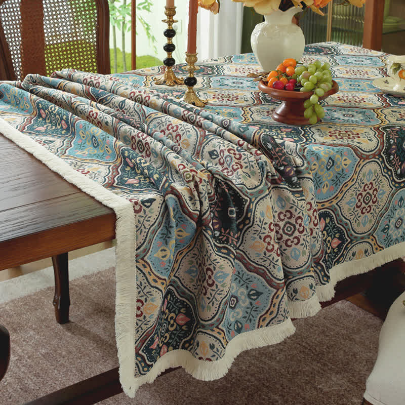 Tovaglia rettangolare antirughe con nappe