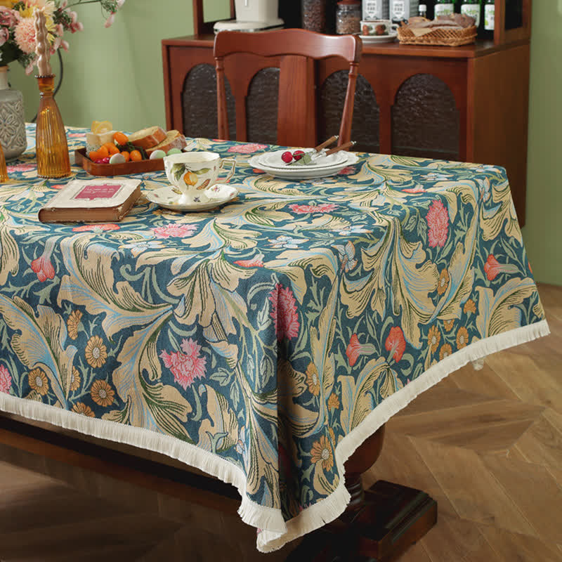 Tovaglia in stile fattoria con nappe antimacchia