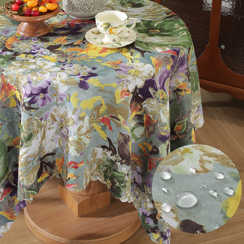 Tovaglia impermeabile con pittura a olio pastorale