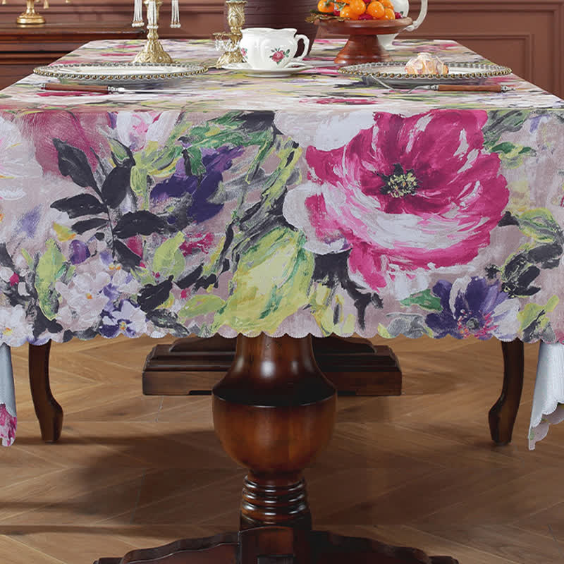 Tovaglia impermeabile con pittura a olio pastorale