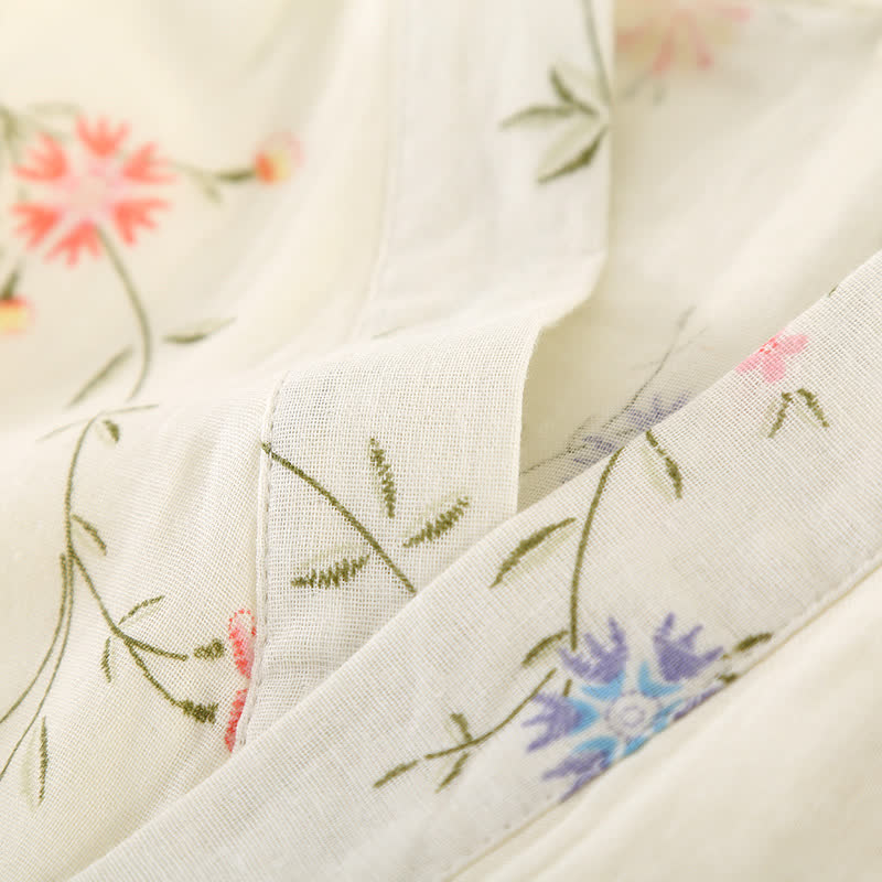 Vestaglia da casa in kimono di garza di cotone floreale