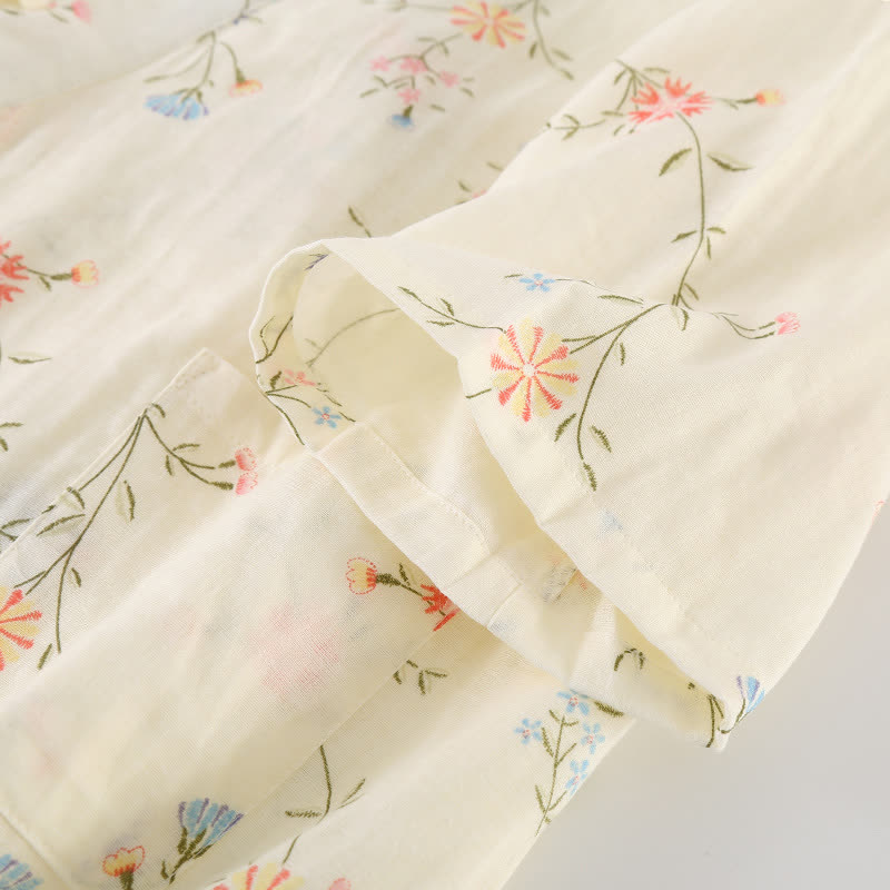 Vestaglia da casa in kimono di garza di cotone floreale