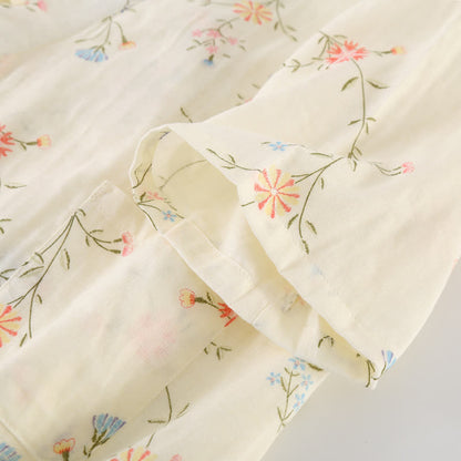 Vestaglia da casa in kimono di garza di cotone floreale
