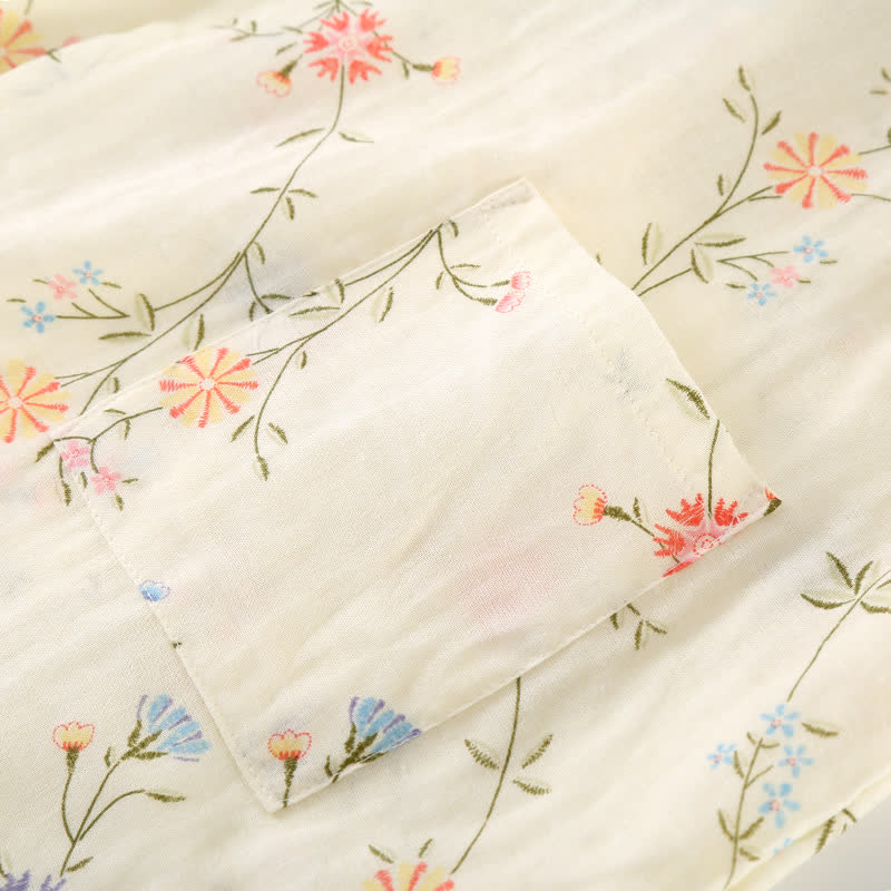 Vestaglia da casa in kimono di garza di cotone floreale