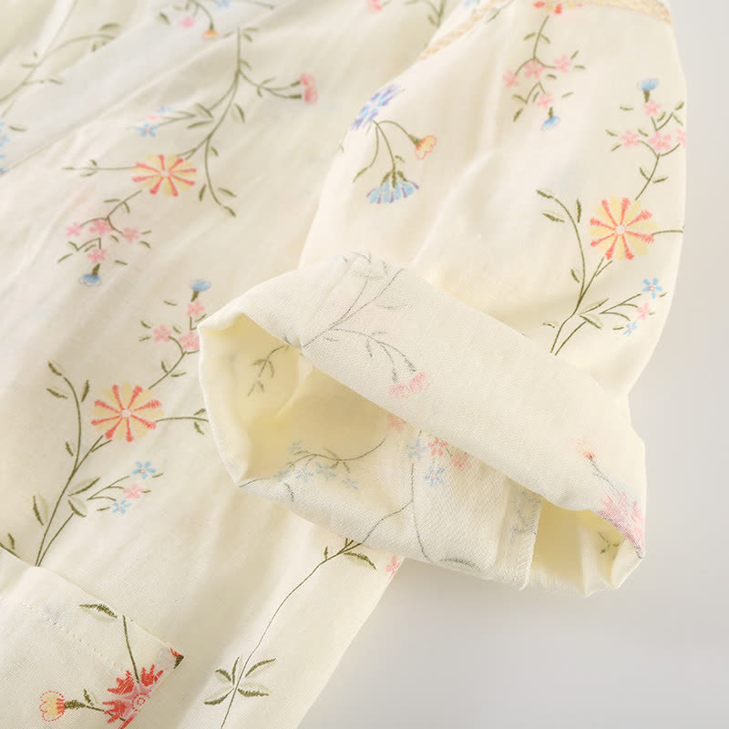 Vestaglia da casa in kimono di garza di cotone floreale