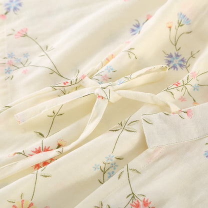 Vestaglia da casa in kimono di garza di cotone floreale
