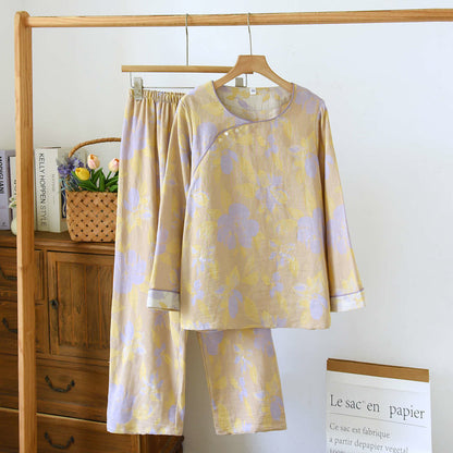 Set da notte in cotone jacquard Oriental Hostas