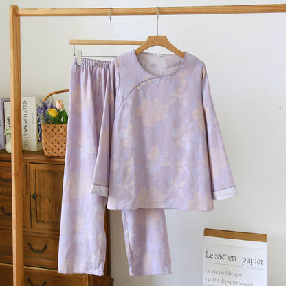 Set da notte in cotone jacquard Oriental Hostas