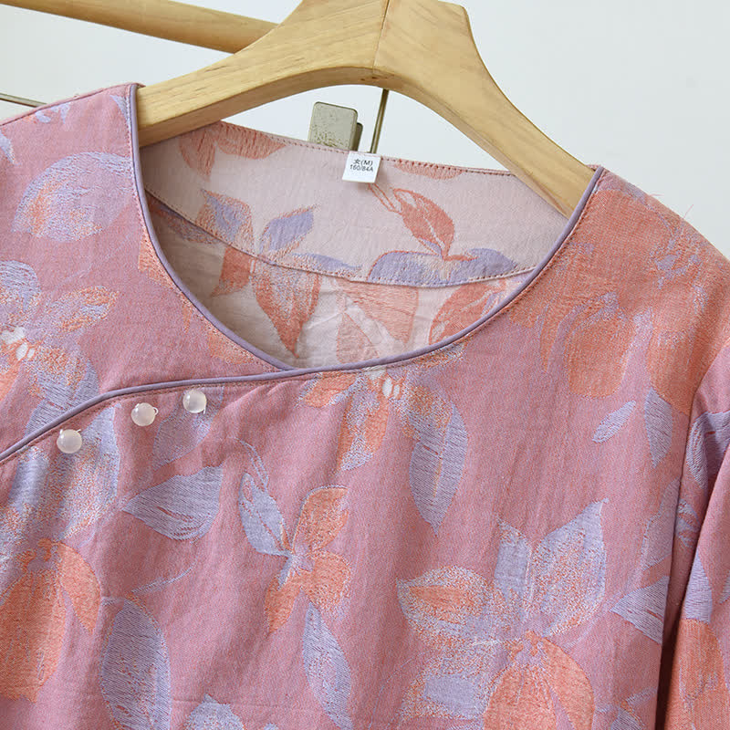 Set da notte in cotone jacquard Oriental Hostas