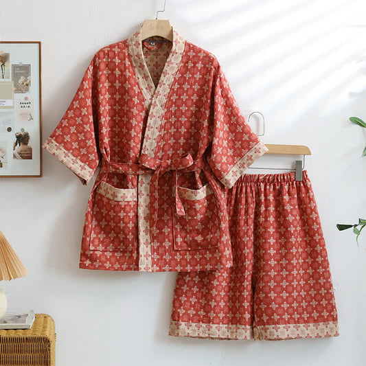 Kimono unisex in cotone geometrico rosso da casa - 2XL - image 0