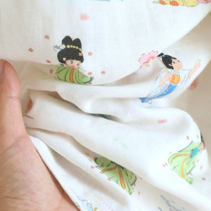 Camicia da notte in pizzo di cotone con principessa dei cartoni animati orientali