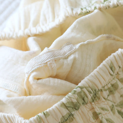Pigiama in cotone con stampa a foglie di farfalla