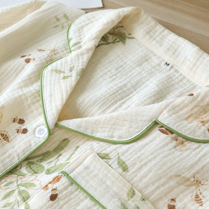 Set pigiama in cotone con stampa di farfalle e foglie - image 2