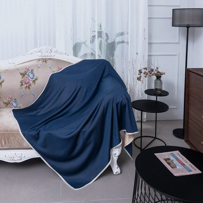 Coperta reversibile in pile e seta ghiacciata