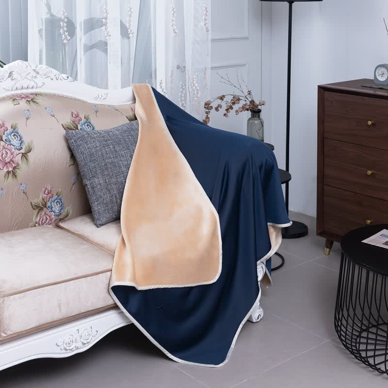 Coperta reversibile in pile e seta ghiacciata