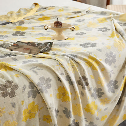 Copriletto rinfrescante con stampa di fiori di pesco