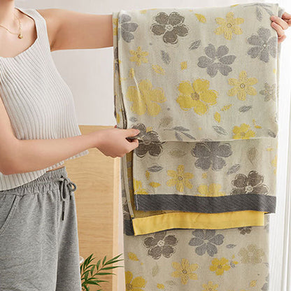 Copriletto rinfrescante con stampa di fiori di pesco