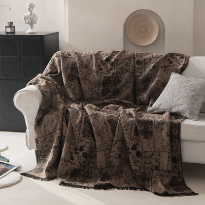 Trapunta in mussola di cotone con patchwork a quadri floreali