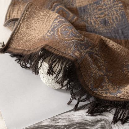 Trapunta in mussola di cotone con patchwork a quadri floreali