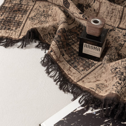 Trapunta in mussola di cotone con patchwork a quadri floreali