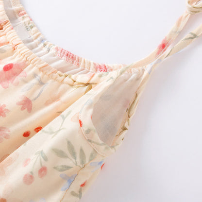Pigiama con pantaloncini a canotta in cotone floreale
