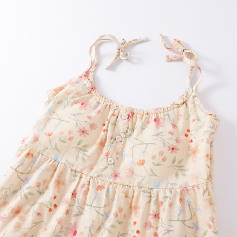 Pigiama con pantaloncini a canotta in cotone floreale