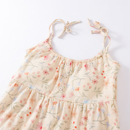 Pigiama con pantaloncini a canotta in cotone floreale