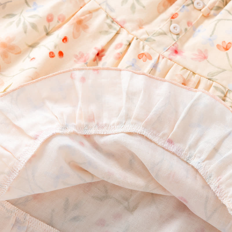 Pigiama con pantaloncini a canotta in cotone floreale