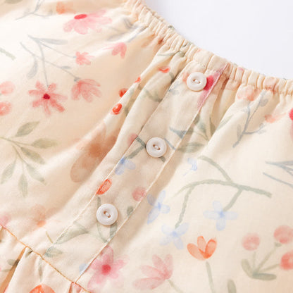 Pigiama con pantaloncini a canotta in cotone floreale