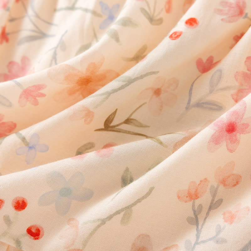 Pigiama con pantaloncini a canotta in cotone floreale