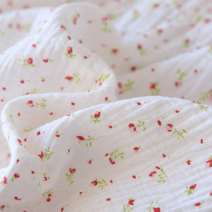 Camicia da notte in garza di cotone a fiori rossi - image 12