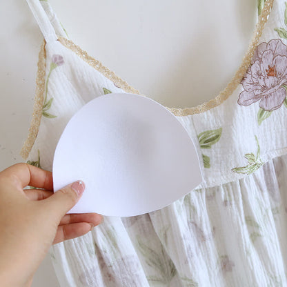 Camicia da notte imbottita in cotone con stampa viola