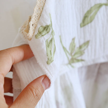 Camicia da notte imbottita in cotone con stampa viola