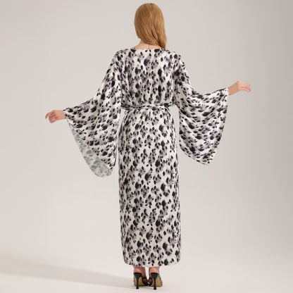 Kimono con stampa leopardata nera - image 2