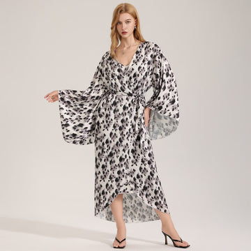 Kimono con stampa leopardata nera - Taglia unica - image 0