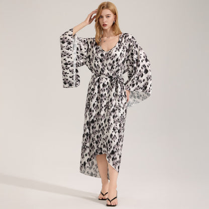 Kimono con stampa leopardata nera - image 1