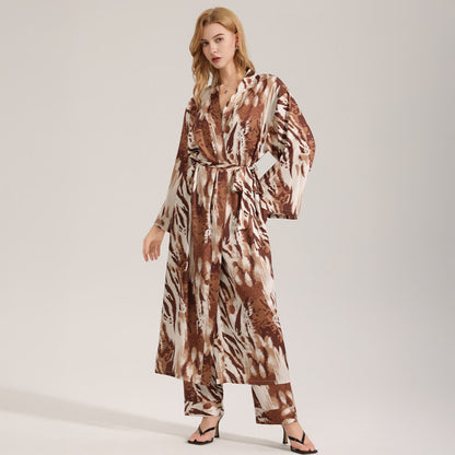 Kimono moderno con stampa leopardata