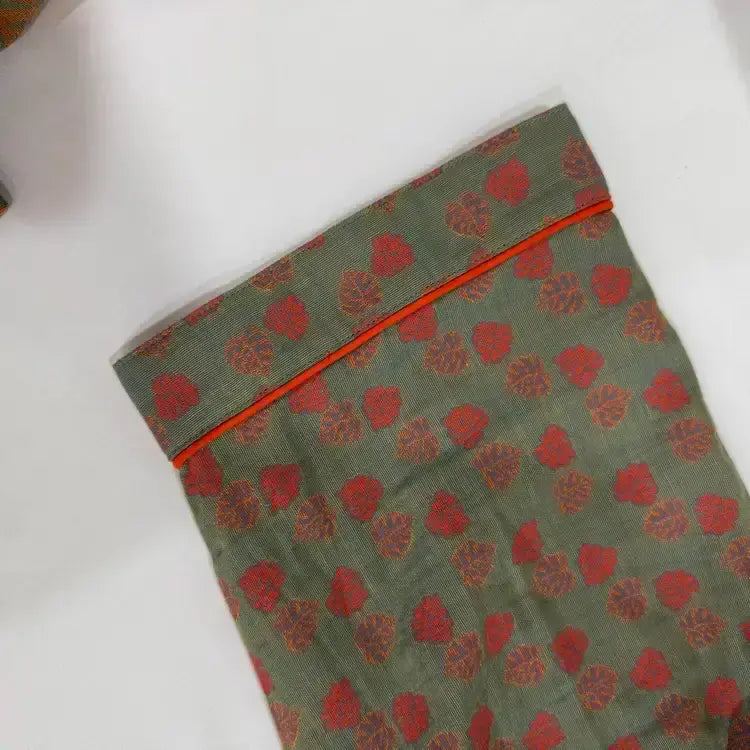 Kimono in cotone con stampa monstera arancione
