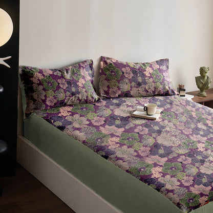 Lenzuolo con angoli in jacquard di cotone color pesca - image 1