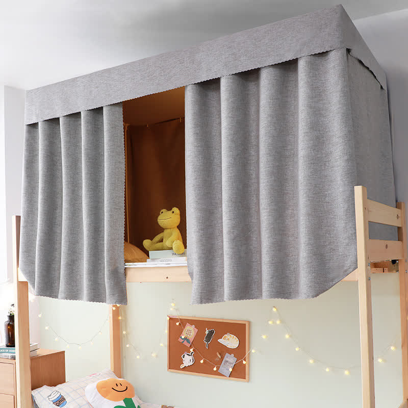 Tenda oscurante in cotone e lino per letto del dormitorio - Grigio - 2 tende oscuranti - 150cm x200cm x 2 - image 3