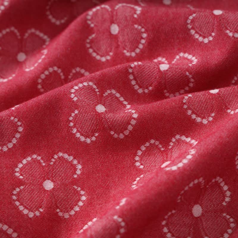 Kimono in garza di cotone con motivo a quadrifoglio