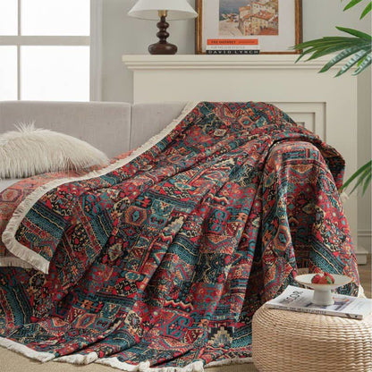 Copridivano resistente all'usura con nappa etnica jacquard