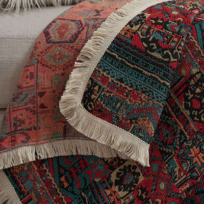 Copridivano resistente all'usura con nappa etnica jacquard