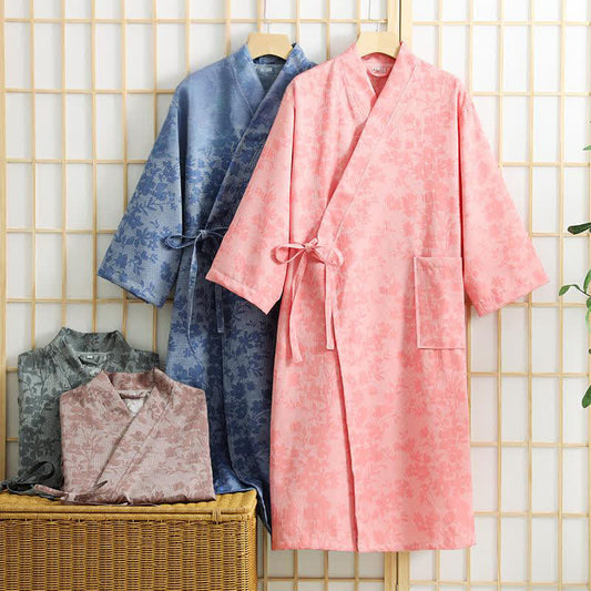 Kimono floreale sottile con tasca - image 0