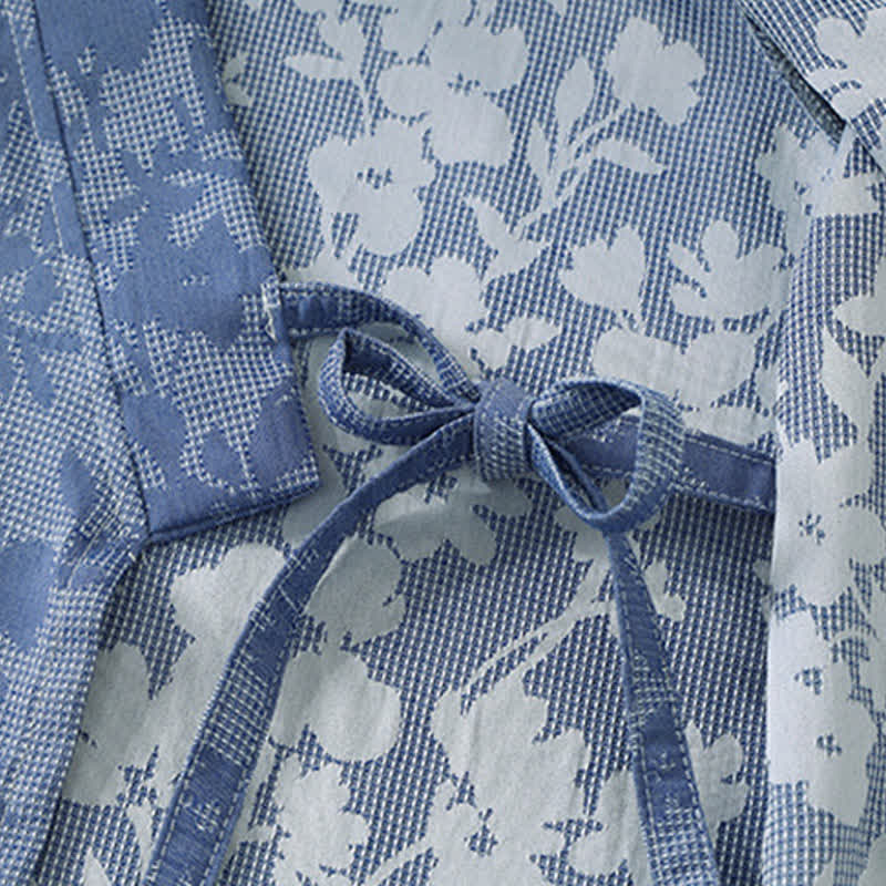 Kimono floreale sottile con tasca - image 7