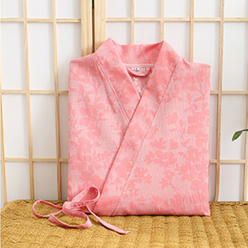 Kimono floreale sottile con tasca - image 9