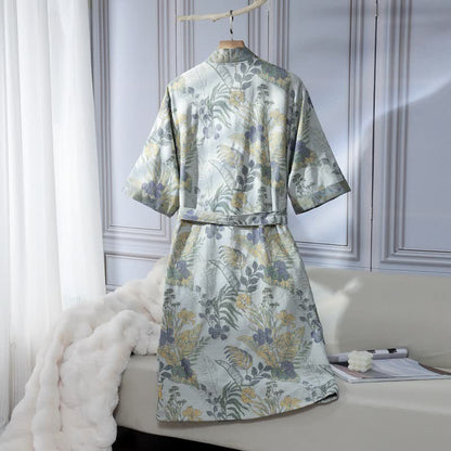 Accappatoio unisex in cotone con stampa floreale Duranta