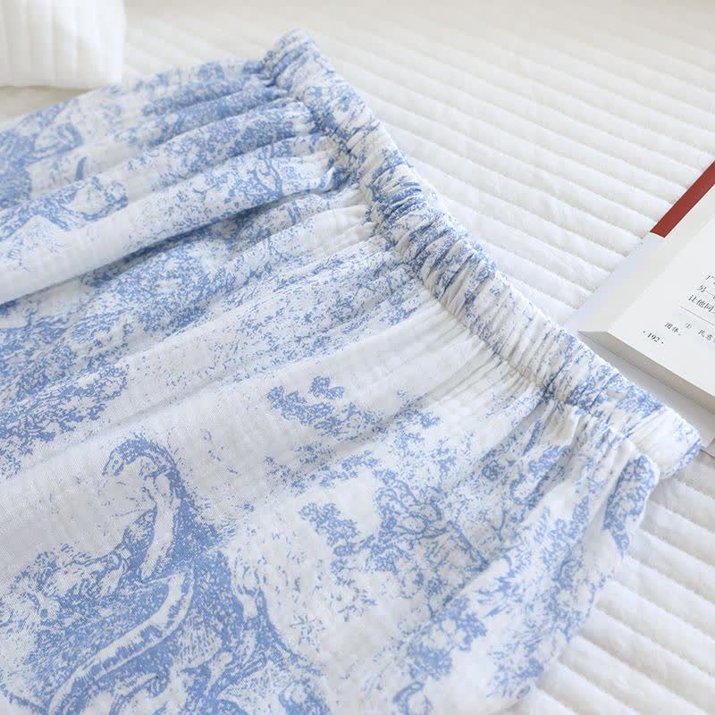Completo da casa in cotone con stampa Tiger Tree