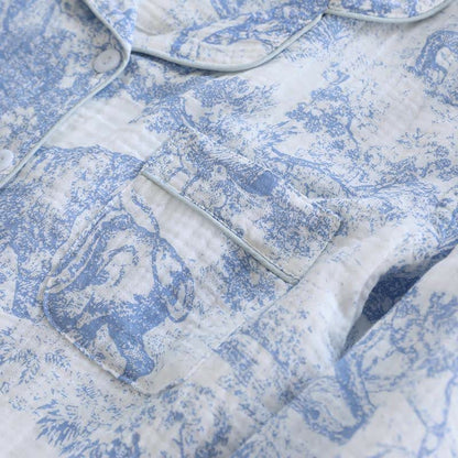 Completo da casa in cotone con stampa Tiger Tree